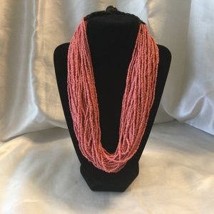 Fashion Multi-Strand Pink Necklace